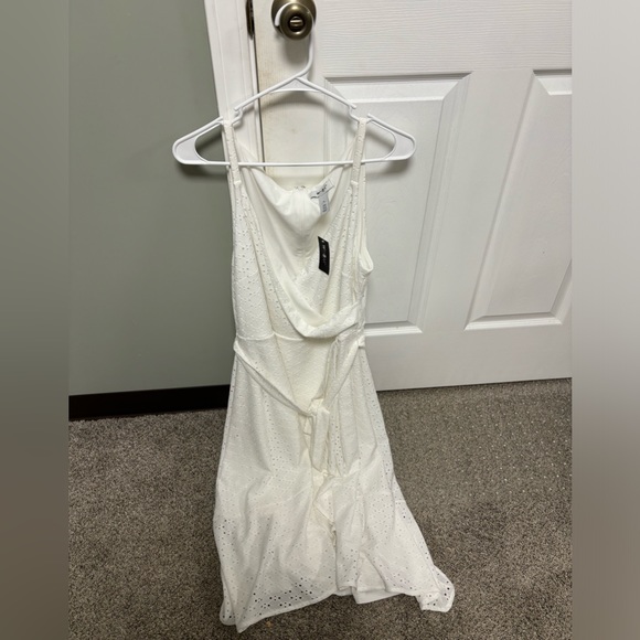 WHBM Eyelet Ruffle Wrap Dress - Picture 3 of 6